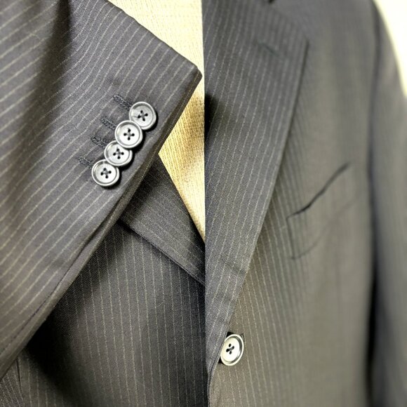 Pavone Sport Coat Lessona Superclass 120s Striped Blazer Sz 42S Wool Suit Jacket - Picture 4 of 12